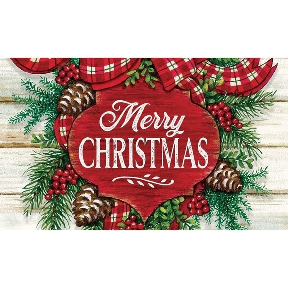 Decor Christmas Swag Merry Christmas Welcome MAT - Picture 1 of 4